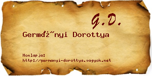 Germányi Dorottya névjegykártya